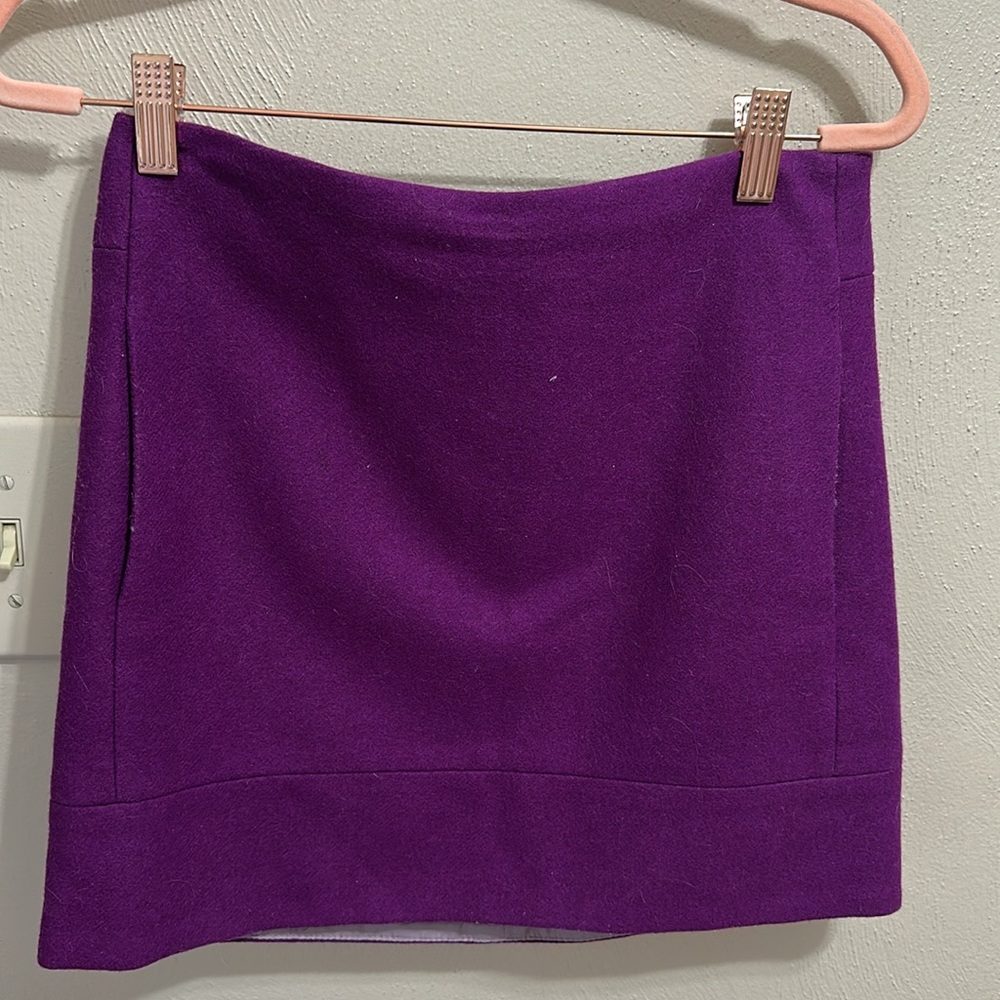 Purple wool mini skirt from j crew